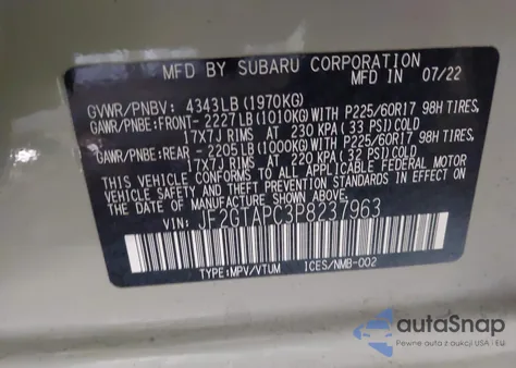 2023 Subaru Crosstrek Premium from USA, damaged, VIN JF2GTAPC3P8237963